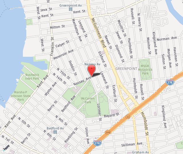 Location Map: 68 Nassau Avenue Brooklyn, NY 11222